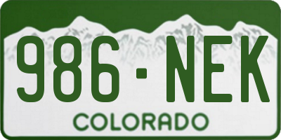 CO license plate 986NEK