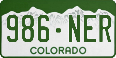 CO license plate 986NER