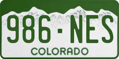 CO license plate 986NES