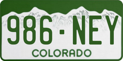 CO license plate 986NEY