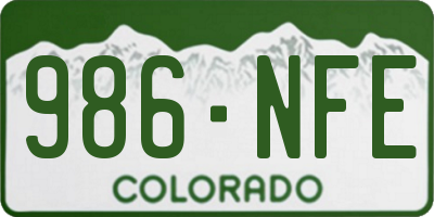 CO license plate 986NFE