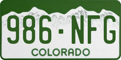 CO license plate 986NFG