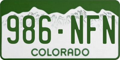 CO license plate 986NFN