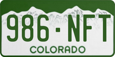 CO license plate 986NFT