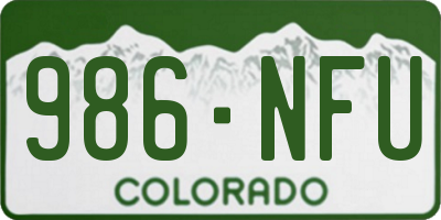 CO license plate 986NFU