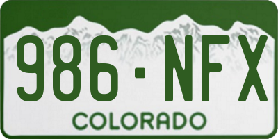 CO license plate 986NFX
