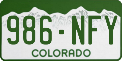 CO license plate 986NFY
