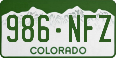 CO license plate 986NFZ