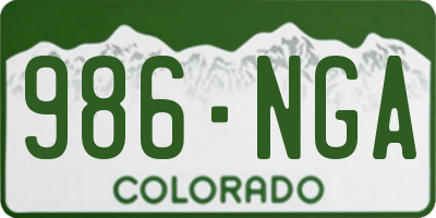 CO license plate 986NGA