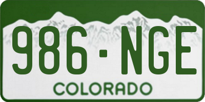 CO license plate 986NGE