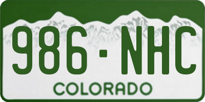 CO license plate 986NHC