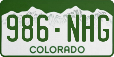 CO license plate 986NHG