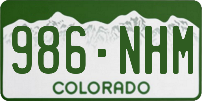 CO license plate 986NHM