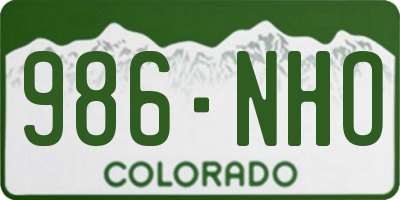 CO license plate 986NHO
