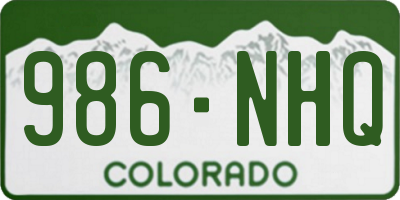 CO license plate 986NHQ