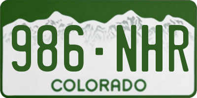CO license plate 986NHR