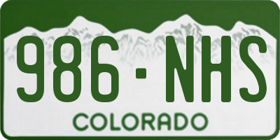 CO license plate 986NHS