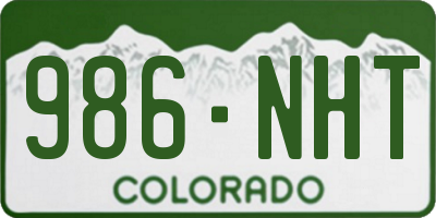 CO license plate 986NHT