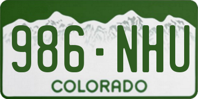 CO license plate 986NHU