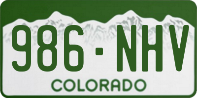 CO license plate 986NHV
