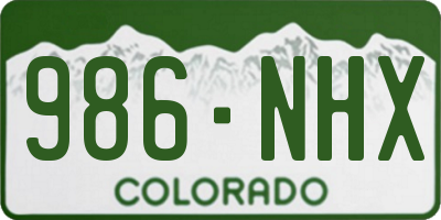 CO license plate 986NHX