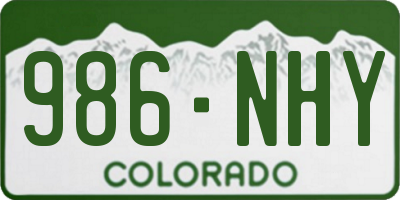 CO license plate 986NHY