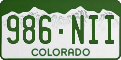 CO license plate 986NII