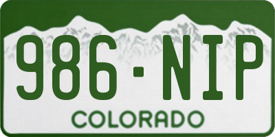 CO license plate 986NIP