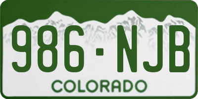 CO license plate 986NJB