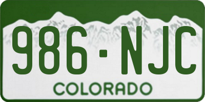 CO license plate 986NJC