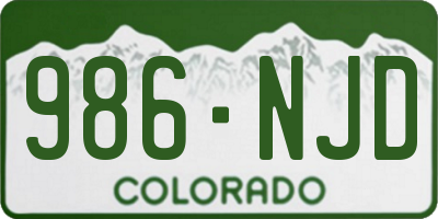 CO license plate 986NJD
