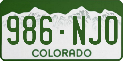 CO license plate 986NJO