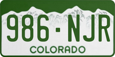 CO license plate 986NJR