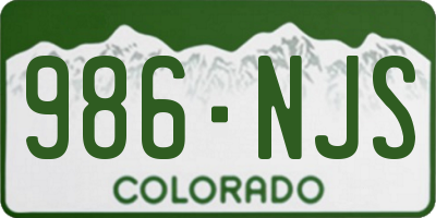 CO license plate 986NJS