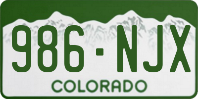 CO license plate 986NJX