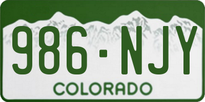 CO license plate 986NJY