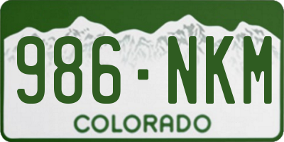 CO license plate 986NKM