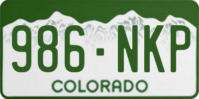 CO license plate 986NKP