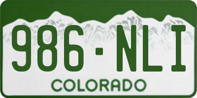 CO license plate 986NLI