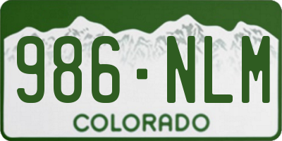 CO license plate 986NLM