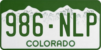 CO license plate 986NLP