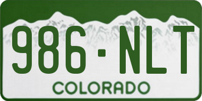 CO license plate 986NLT