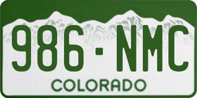 CO license plate 986NMC