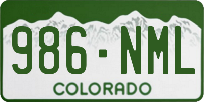 CO license plate 986NML