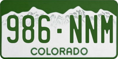 CO license plate 986NNM