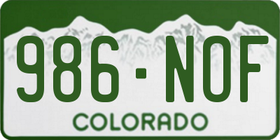 CO license plate 986NOF