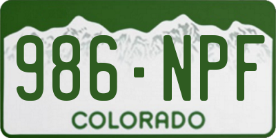CO license plate 986NPF