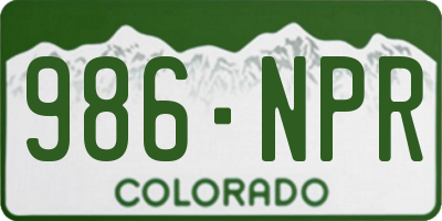 CO license plate 986NPR