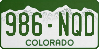 CO license plate 986NQD