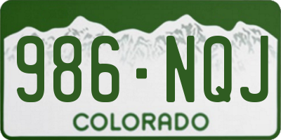 CO license plate 986NQJ